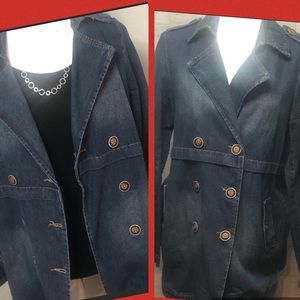 YHD Jeans Women’s long denim jacket Medium